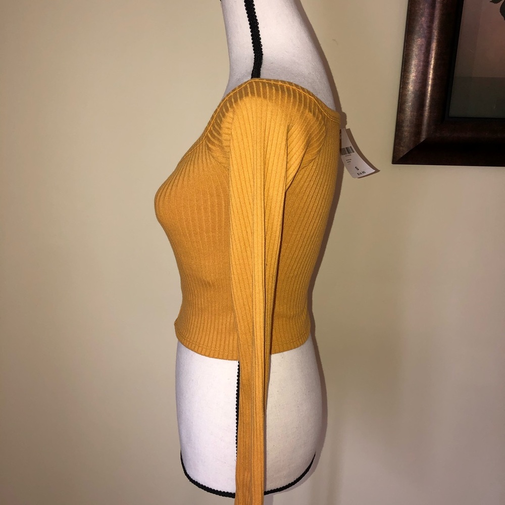 *SOLD* FOREVER 21 Crop Long Sleeve Yellow/Mustard Shirt Top🧡 - Picture 6 of 7